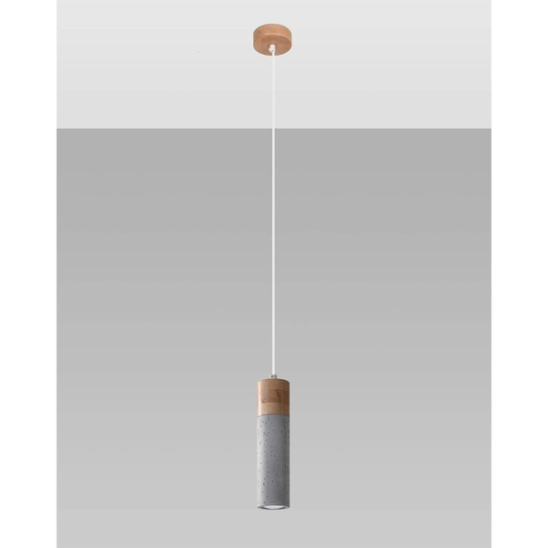 Betonowa lampa wisząca SL.0965 szara tuba do przedpokoju