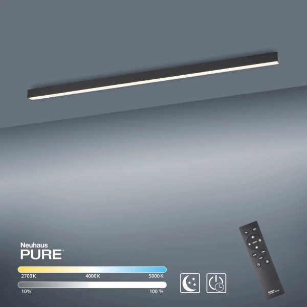 Podłużna lampa sufitowa PURE-LINES grafitowa 6021-13 1xLED 18W CCT na pilot