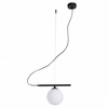 Modernistyczna lampa wisząca Beryl 1006G1 Aldex szklana kula ball biała czarna