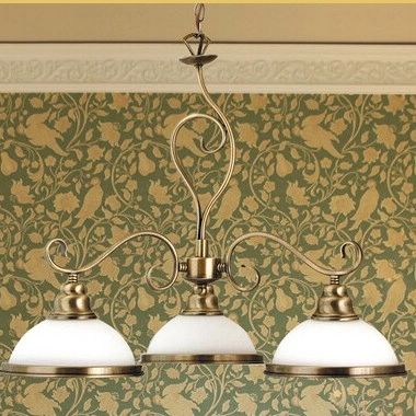 LAMPA wisząca ELISETT 2753 Rabalux szklana OPRAWA klosze kopuły dzwonki ZWIS klasyczna na łańcuchu brąz biała