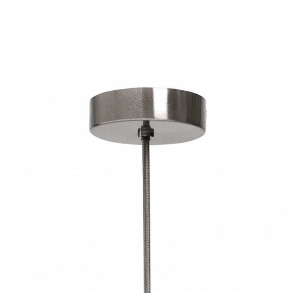 Okrągła lampa wisząca ALUR 11142320 Kaspa metalowa szklana biała czarna