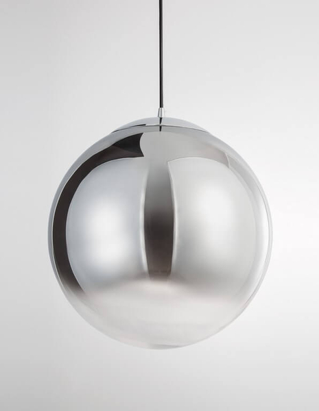 Wisząca lampa loftowa Caleta kula do holu chrom przydymiona