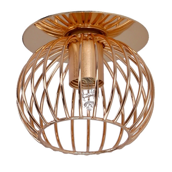 Podtynkowa lampa druciana Złoty koszyk industrialny wpust