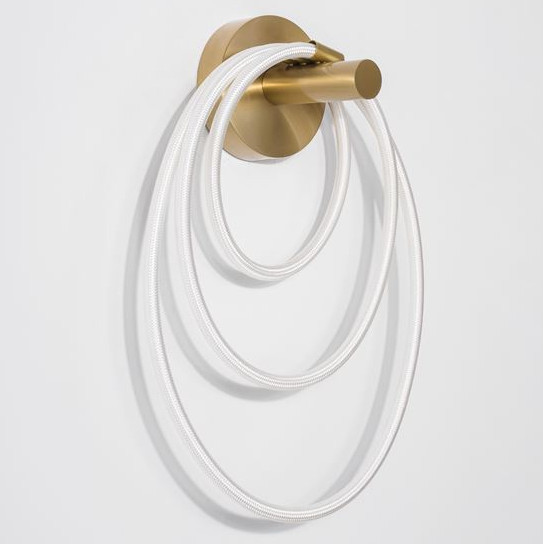 Ścienna LAMPA glamour DEAN LE41384 Luces Exclusivas okrąga OPRAWA kinkiet LED 29,5W 3000K metalowy pierścień ring złoty