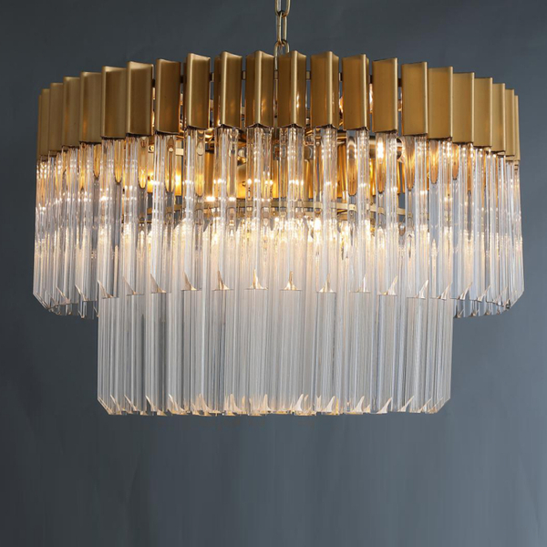 Wisząca lampa glamour CGSTEY60 kryształki nad stół mosiądz