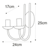 Lampa ścienna Haris K-4973 podwójna do sypialni czarna