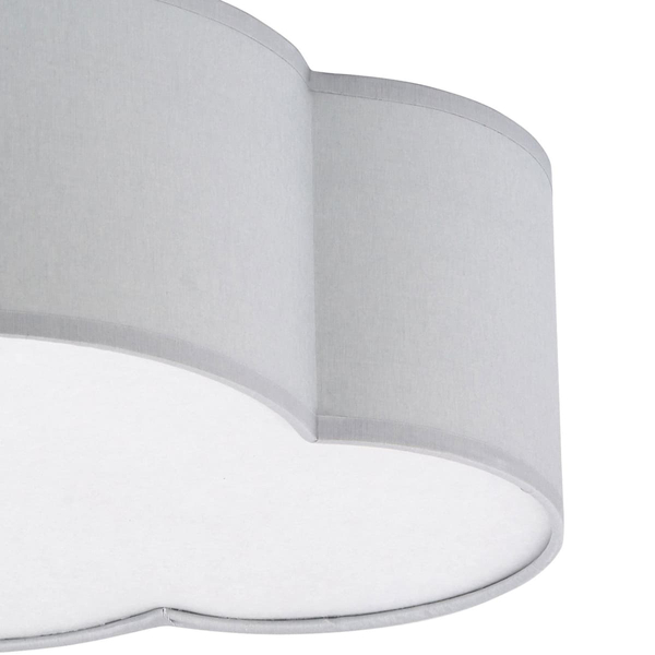 Sufitowa lampa kula Cloud 3144 TK Lighting z tkaniny metalowa biała szara