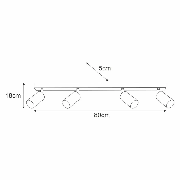 Lampa sufitowa Monti K-4554 Kaja metalowa OPRAWA regulowana reflektorki tuby czarne