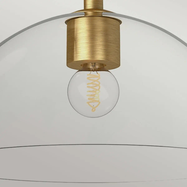 Szklana lampa wisząca Jude ALM-JUDE-P-GD-CL nad stół złota