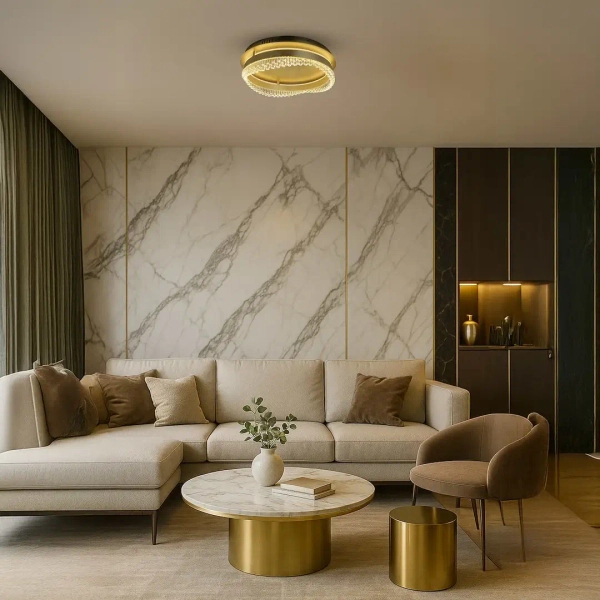 Glamour nasufitowa lampa Preciosa ML1893 LED 36W 4000K złoty