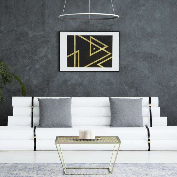 Wisząca LAMPA ring SLIM/000052/3000/B MDECO metalowa OPRAWA zwis LED 21W 3000K okrągły czarny