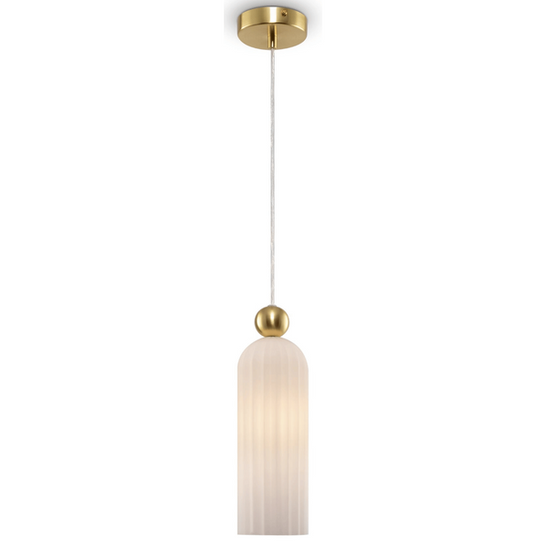 Wisząca lampa Antic MOD302PL-01W szklana biała złota