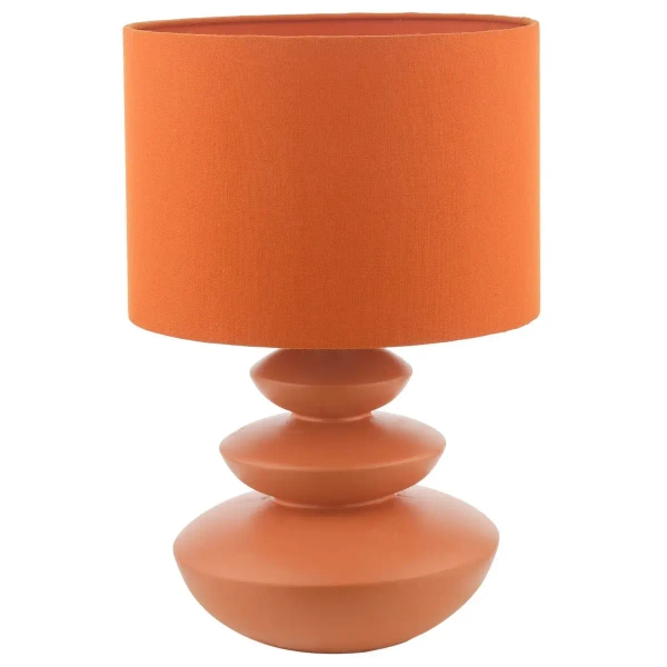 Ceramiczna stołowa lampa Discus DIS4211 abażurowa pomarańczowa