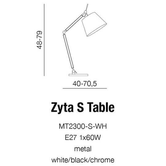 Biurkowa lampa regulowana Zyta AZ4188+AZ2597 do czytania czarna złota