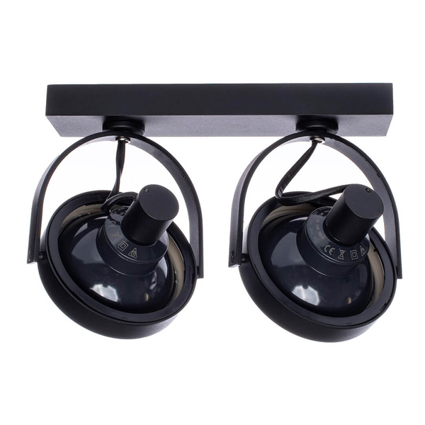 Sufitowa LAMPA plafon LUGAR ML5706 Milagro metalowa OPRAWA regulowane reflektorki okrągłe natynkowe czarne