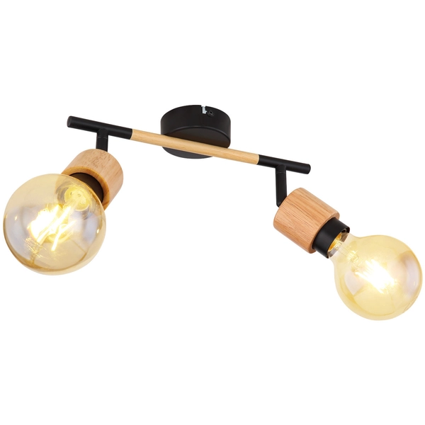 Regulowana LAMPA sufitowa JORNA 54031-2 Globo metalowa OPRAWA regulowane reflektorki czarne drewno