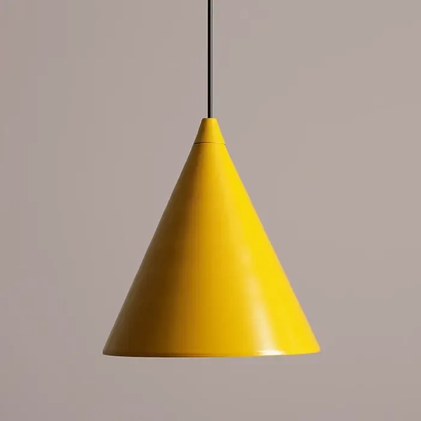 Wisząca lampa salonowa Form 1108G14 Aldex stożkowa z metalu żółta