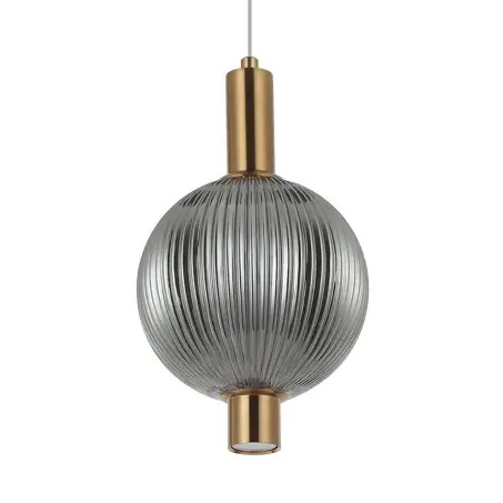 Lampa wisząca Lenti PND-83631-1-BRO-SG LED 7W 3000K kula przydymiona złota