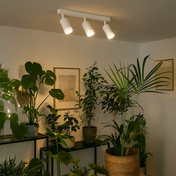 Trójpunktowa lampa przysufitowa Pipe Ring Spot ML2072 na belce biały