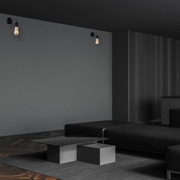 Druciana LAMPA ścienna COLIN MLP4788 Milagro metalowa OPRAWA industrialny KINKIET druciany czarny