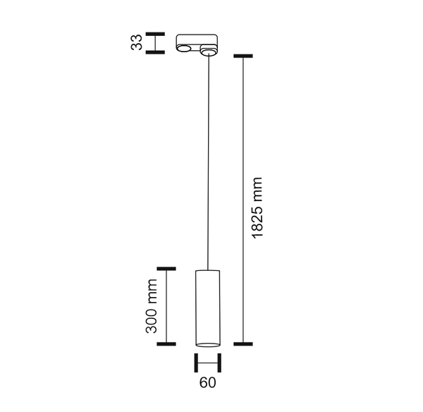 LAMPA wisząca NODA 7954 Shilo sopel OPRAWA metalowa ZWIS tuba do systemu szynowego czarna