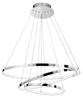 Srebrna lampa wisząca Lobos pierścienie LED 135W 3000K salonowe