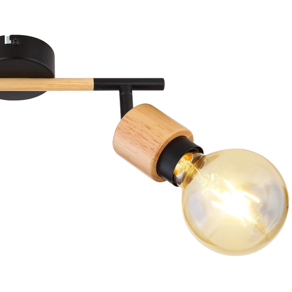 Regulowana LAMPA sufitowa JORNA 54031-2 Globo metalowa OPRAWA regulowane reflektorki czarne drewno