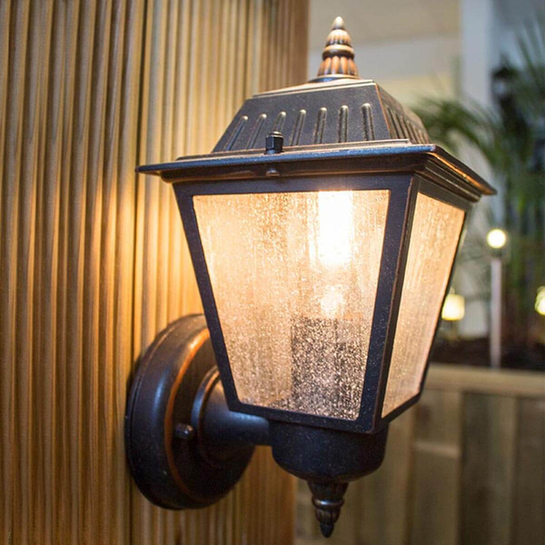 Elewacyjna lampa do ogrodu Highnam GZH-HN1 IP44 metalowa brązowa