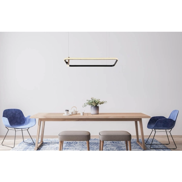 Lampa wisząca COCO 67301H prostokątna ramka LED 55W 2700-6000K zwis złoty