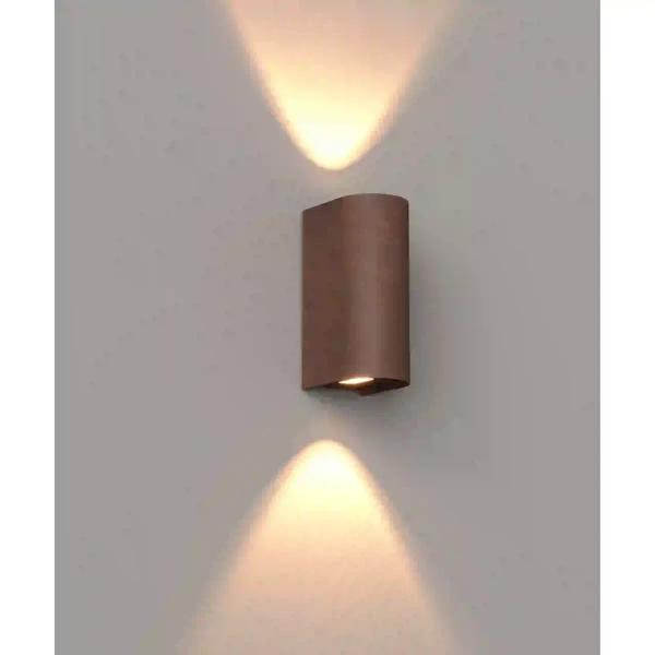 Lampa na elewację góra-dół BADIA brązowa W0470 2xLED 12W 3000K IP65 ogrodowa