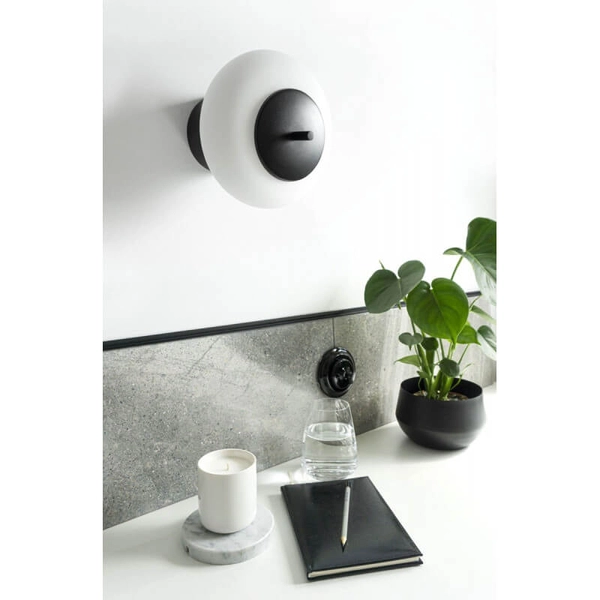 Naścienna lampa do jadalni Torni TOB12000 szklana biała czarna