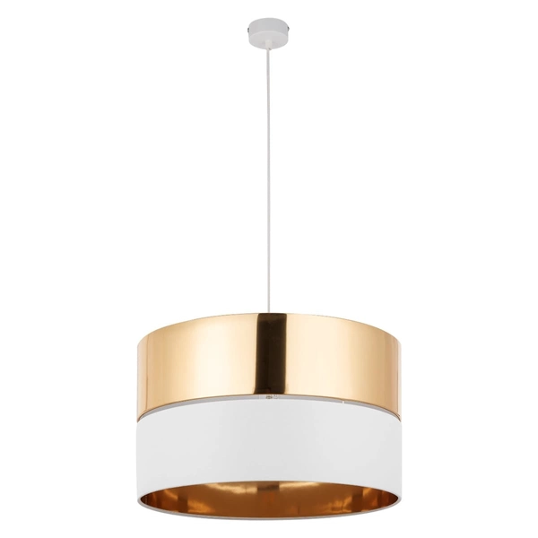 Lampa glamour wisząca Hilton 4771 TK Lighting z tkaniny biała złota