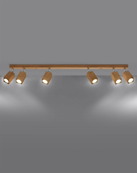 Sufitowa lampa skandynawska SL.1039 z regulacją drewniana