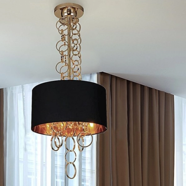Lampa wisząca Kate AZ2678 Azzardo pierścienie czarna złota