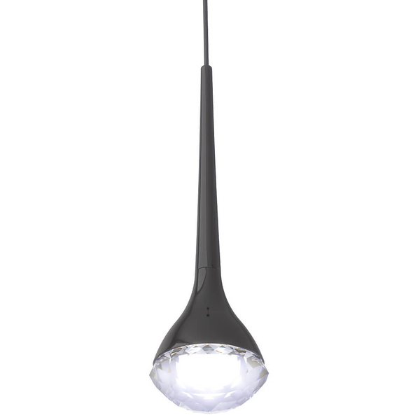 Ledowa lampa wisząca Crima OR84795 LED 6W 3000K łezka szklana czarna