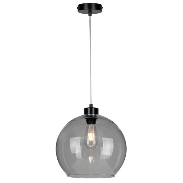 Skandynawska lampa wisząca LAGUNA 18630104 szklany kula przydymiona czarna