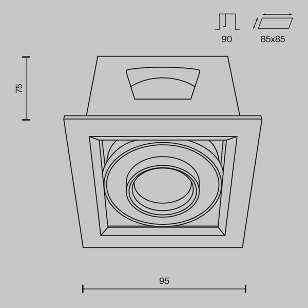 Wpuszczana lampa Metal Modern DL093-01-10W3K-W LED 10W 3000K biała