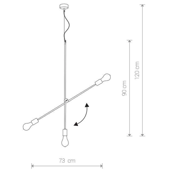 LAMPA wisząca STICKS 6268 Nowodvorski metalowa OPRAWA pręty ZWIS molekuły miedź czarne