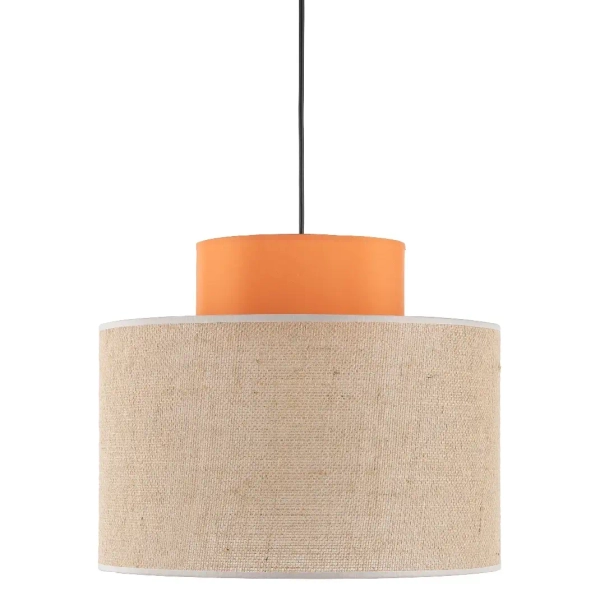 Abażurowa lampa wisząca Duo 3227 tuba z juty pomarańczowy