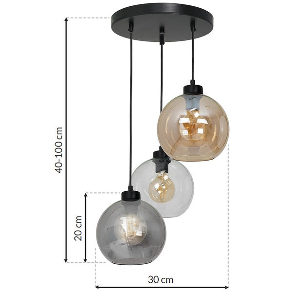 Skandynawska LAMPA wisząca SOFIA MLP6585 Milagro szklana OPRAWA loftowy ZWIS kaskada multikolor
