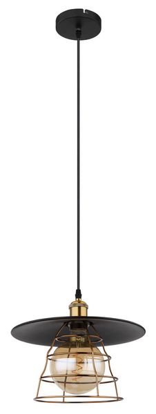 Wisząca lampa Viejo 15086BH 1 industrialna czarna miedziana