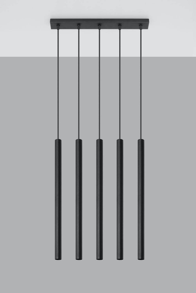 LAMPA wisząca Pastelo SL.0472 Sollux metalowa listwa zwis tuby sople czarne