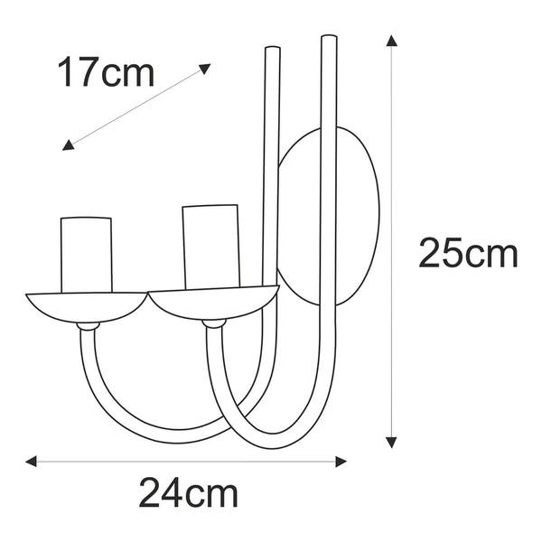 Lampa ścienna Haris K-4973 podwójna do sypialni czarna