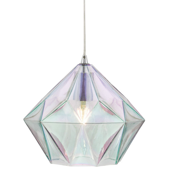 Geometryczna lampa wisząca do salonu chrom Gaia OUTLET