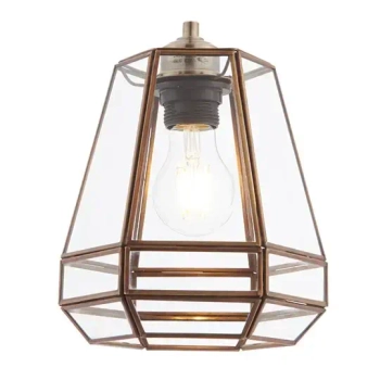 Klosz do lampy wiszącej Stockheld 73287 retro szklany mosiądz