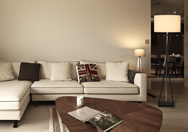 LAMPA podłogowa SANDGLASS FSG-W-E27 Abigali abażurowa OPRAWA stojąca biała