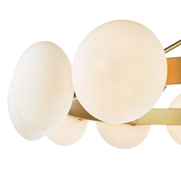 Molekułowa wisząca lampa Tauri TAU1235 ring kule złote białe