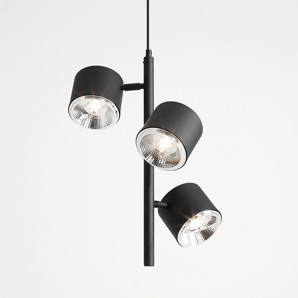 Regulowana lampa wisząca Bot 1047E Aldex z reflektorkami do sypialni czarna