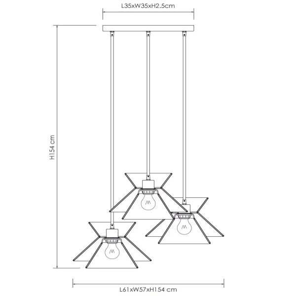 Kaskadowa lampa zwis TASMAN 10420/03/72 Lucide eco beżowa mosiądz