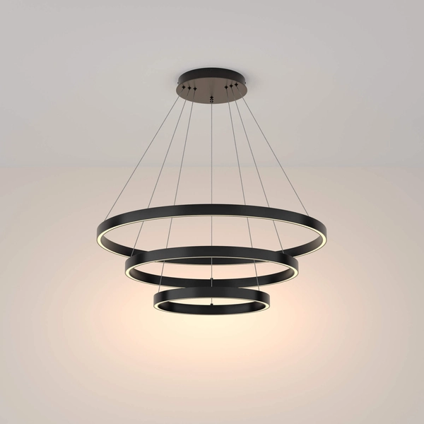 Lampa wisząca Rim MOD058PL-L100B3K LED 115W 3000K ringi czarne